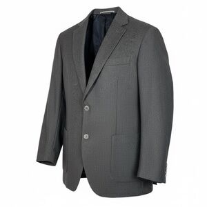 Saks Fifth Avenue Brown 100% Wool Sport Coat 44L Slim Fit 2 Button Blazer